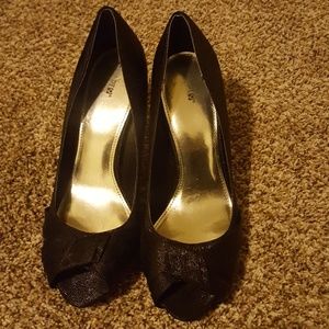 Black Open toed high heels